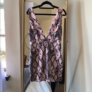 X Naven Veronica Dress in Blush Python Size M